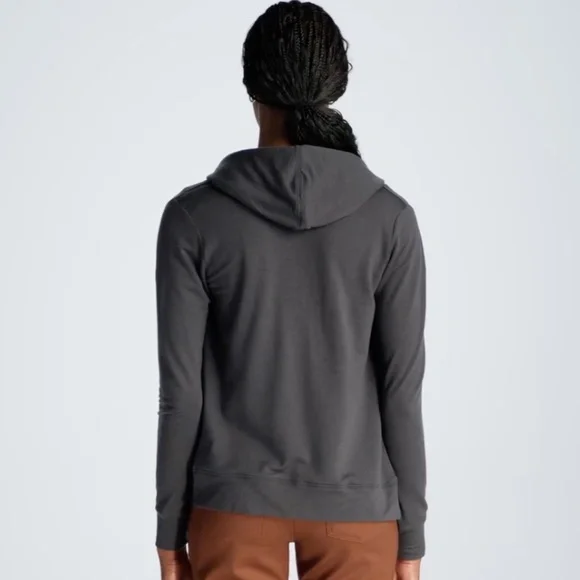 Unbound Merino Compact Travel Hoodie in Dark Fossil XS - Picture 4 of 7